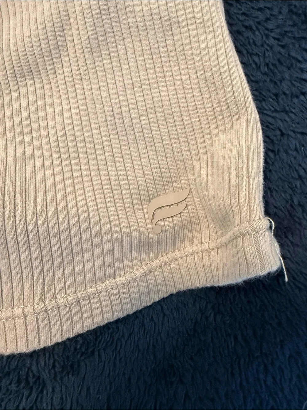 Fabletics Cream Ribbed Scoop Tank - Picture 2 of 6